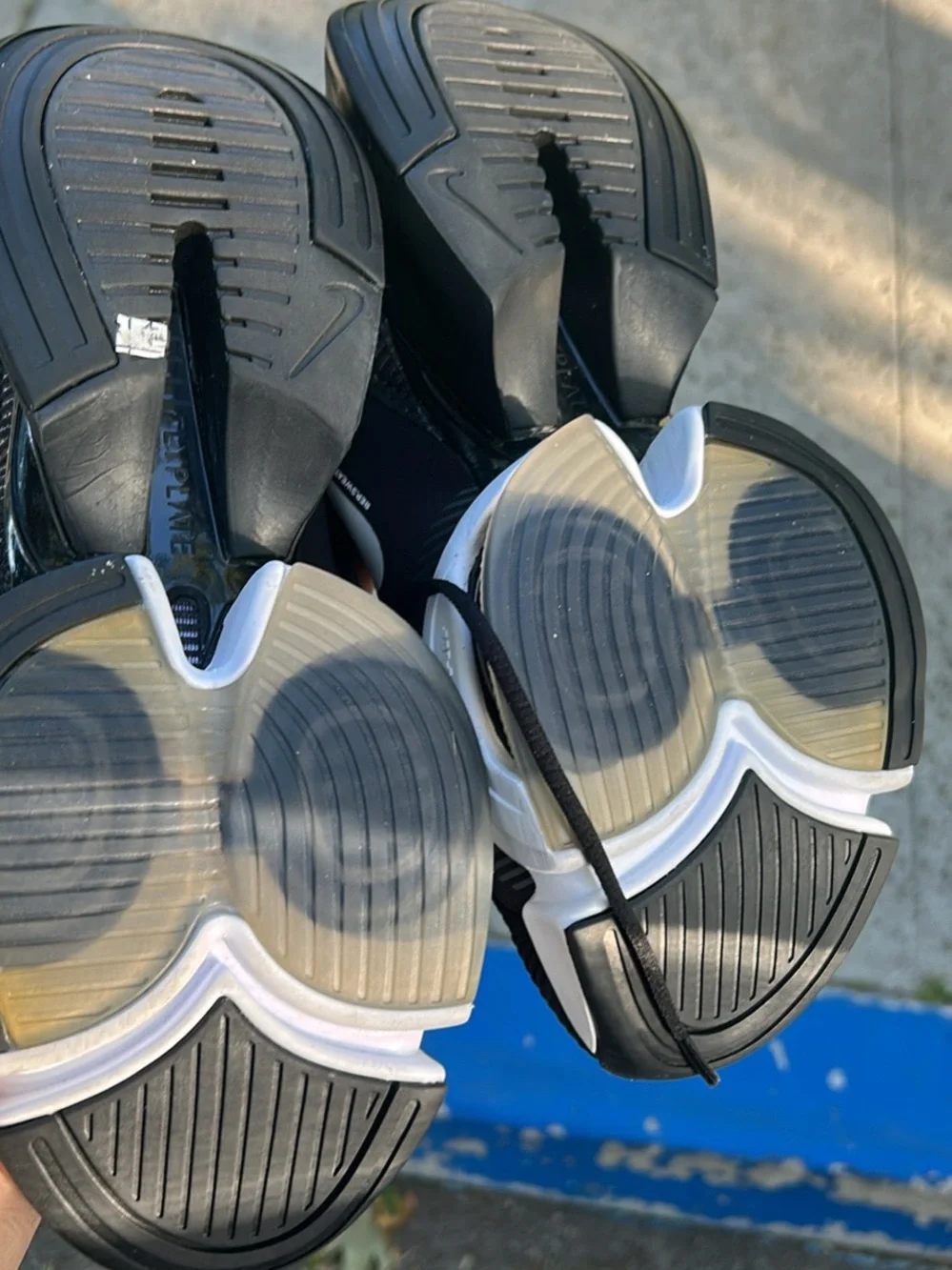 Nike Black and White Men's Slip-On Athletic Sneakers